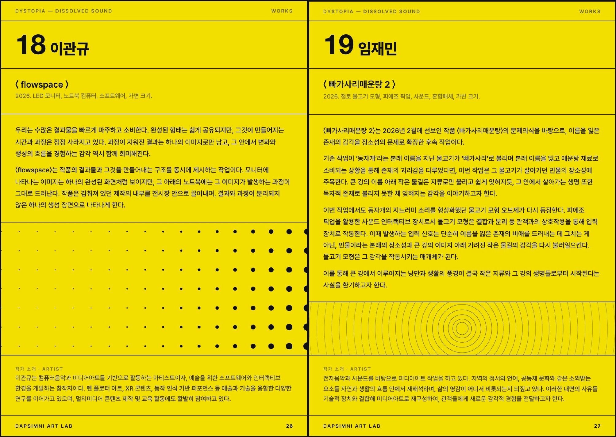 Dissolved Sound catalogue, pages 27–28