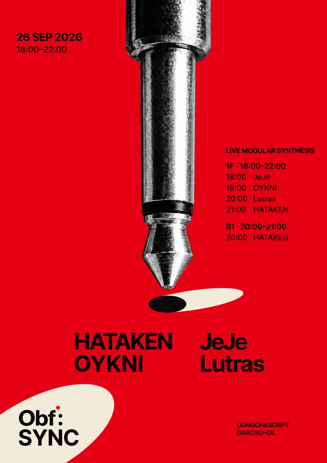 Obf : SYNC poster with a large TS plug on red